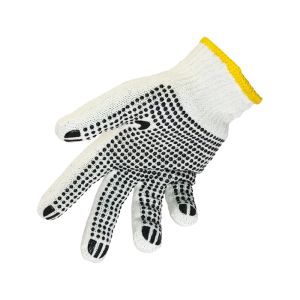 Guante de Hilo Pigmentado con Puntos de PVC - Puño Amarillo