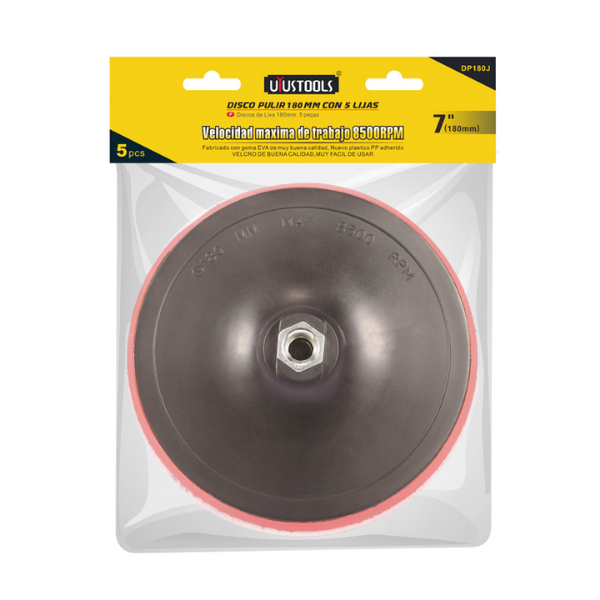 Disco para Pulir 7" con 5 Lijas Uyustools - DP180J