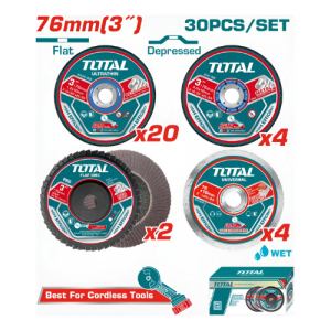 Set de 30 Discos de 3" (76 mm) para Minicortadora / Mini Amoladora Inalámbrica Total Tools