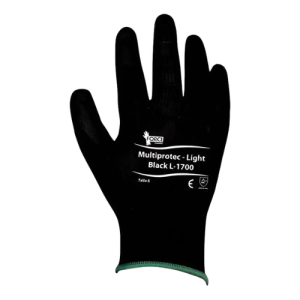 Guante Multiprotec Flex Light L-1700 Palma PU Negro Talla 9 (Steelpro / Force)