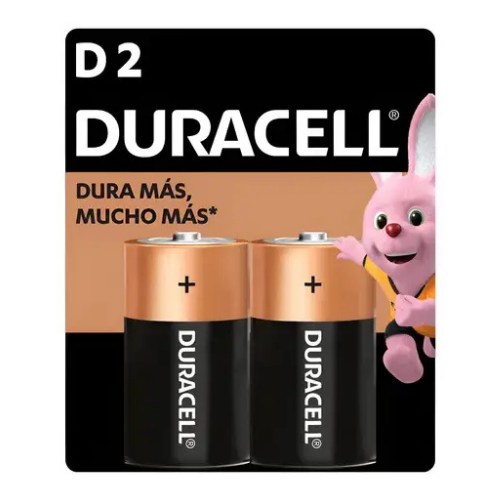 Pilas Alcalinas D Duracell (Pack de 2 Unidades)